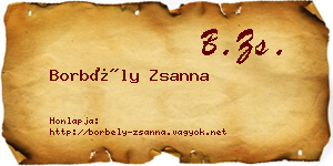 Borbély Zsanna névjegykártya