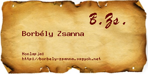 Borbély Zsanna névjegykártya